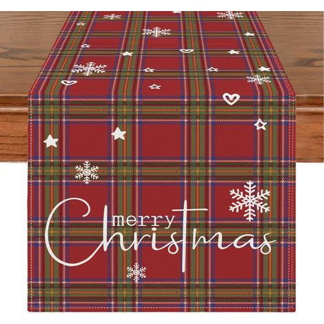 Runner natalizio da tavola decorativo per Natale Rosso 40x140cm (1/5)