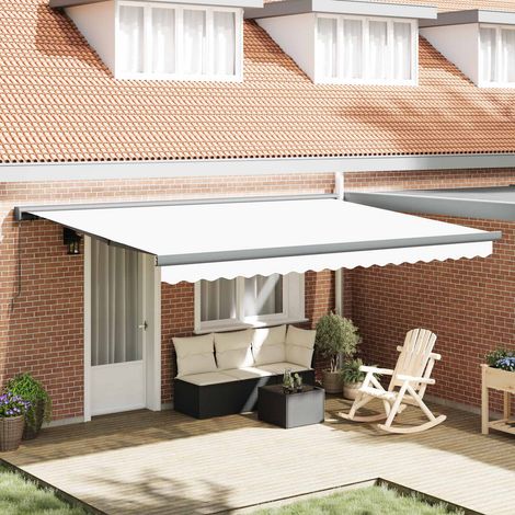vidaXL Tenda Retrattile Bianco 4 × 3 m Tela e Alluminio