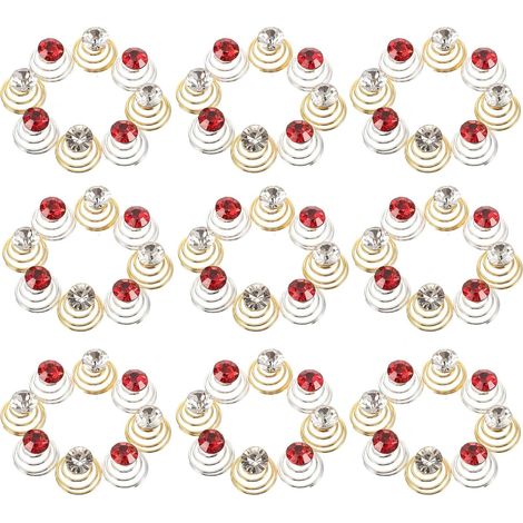 Spiralhaarspangen mit Funkelndem Design mit Strasssteinen aus Eisen 60 Stück Elegante Schmückende Haarnadeln Zufällige Farbe Braut Haaraccessoires für Hochzeit und (1/5)