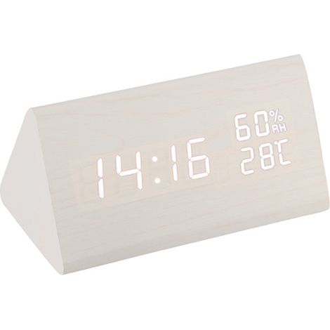 Horloge triangulaire en bois blanc (1/5)