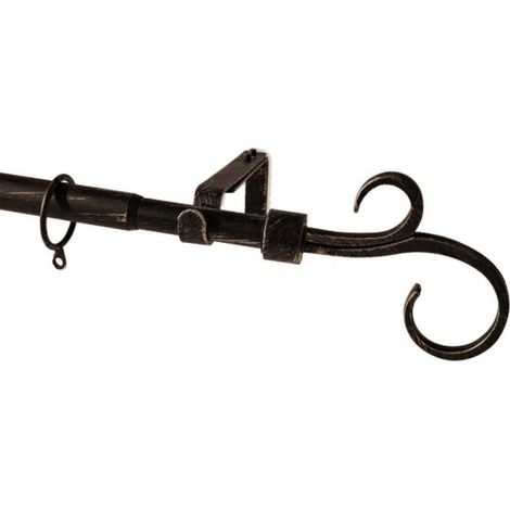 KIT BASTONE TENDA ONDA 120-210CM NERO/ORO.