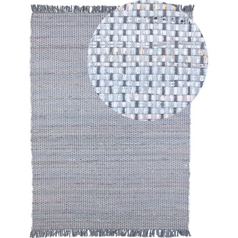 Tappeto grigio rettangolare in cotone fatto a mano - 160 x 230 cm - Besni (1/5)