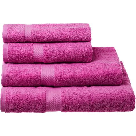 Serviette de Toilette 100% Coton Fuchsia - 50x100cm