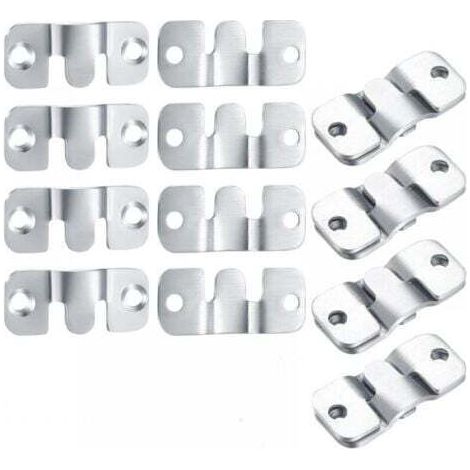 8PCS Support Montage Encastré Dissimulé, Crochet pour Cadre Photo, Mural Cintre Photo, Supports Suspension Emboîtement, Connecteur de Meubles pour Suspendu Fixation Miroirs (1/5)