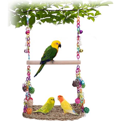 pour perroquets, pour oiseaux, Jouet pour oiseaux perruches, Perroquet, Jouet pour perruche, en bois pour oiseaux, jouet pour cage à oiseaux pour perroquets (1/4)