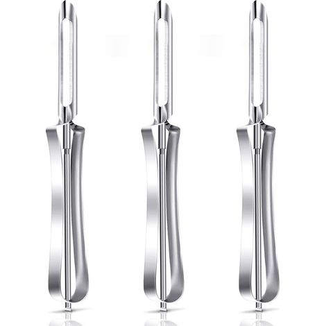 Econome - Acier Inoxydable 430 - Pour Pommes Carottes Patates Poires - Lot de 3 (1/5)