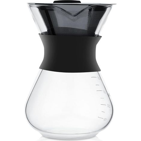 For Over Coffee Maker, 400ML Manual Glass Coffee Machine with Reusable Stainless Steel Filter for Home, Office. (1/5)