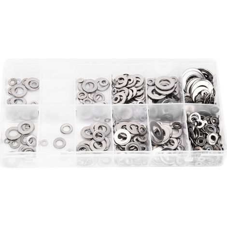 Rondelles Plates Ortviai Acier Inoxydable 304 Lot de 800 Pièces M2 à M12 pour Fixations Électroménager et Industrielles (1/5)