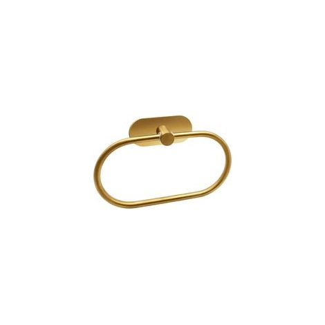 Anillo para toallas autoadhesivo, soporte para toallas autoadhesivo de oro cepillado, anillo para toallas ovalado de acero inoxidable, no requiere perforación, estilo moderno, adecuado para accesorios