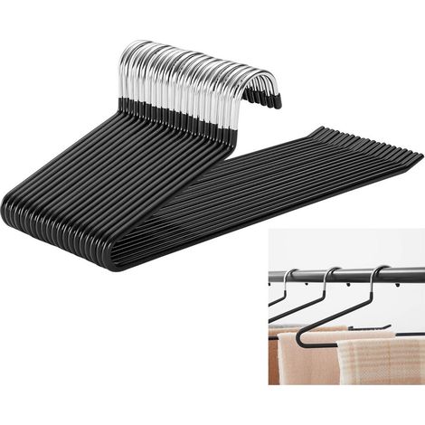 Kleiderbügel, Hosenbügel, 20er-Packung, Metall, offenes Design, mit Antirutschbeschichtung, geeignet zum Aufhängen von Hosen, Schals, Jeans, Handtüchern usw. (1/4)