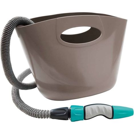 Tubo Irrigazione Estensibile Acqua Giardino Kit Aquapop 10 con Borsa GF Garden - Colore: Grigio (1/2)