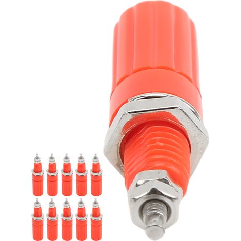 Lot de 10 prises banane 4mm à vis M3 pour platine, bornier femelle pour matériel électronique, cuivre ABS, Ø4mm, 30Vac-60Vdc 19A (1/5)