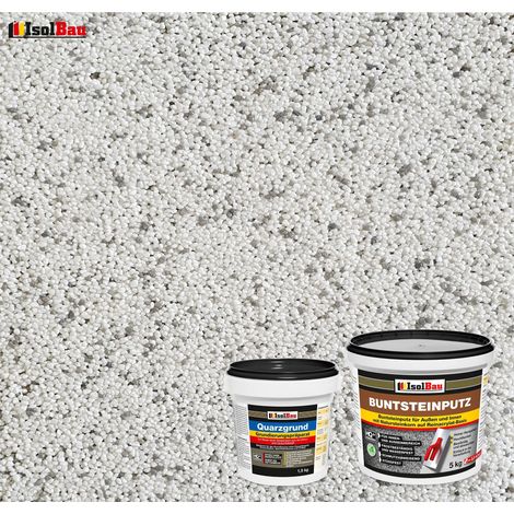 IsolBau Set Intonaco per Mosaico Mosaikputz BP70 5kg + Primer al Quarzo Quarzgrund 1,5kg (1/2)