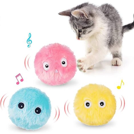Balles pour chats, jouets interactifs d'intérieur pour chats, balles à l'herbe à chat pour chatons, jouets à frapper pour chats, jouets à l'herbe à chat (lot de 3) (1/5)