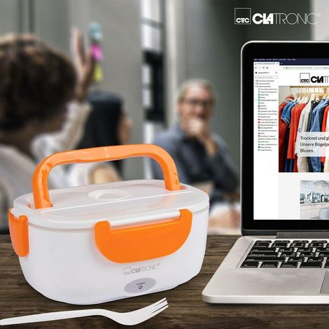 Clatronic LB 3719 Elektrische Lunchbox Weiß Orange