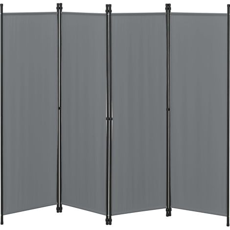 Biombo visual de 4 paneles 171 x 200 cm gris oscuro 030008060