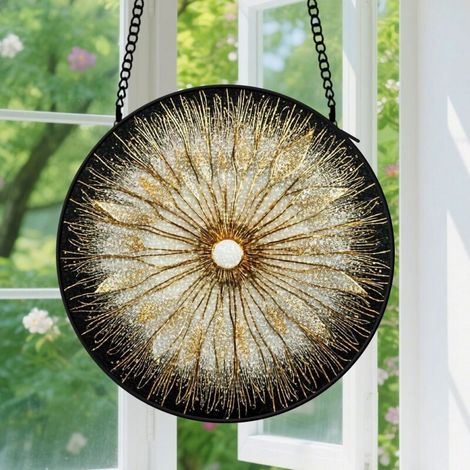 Capteur de soleil en vitrail - décoration spirituelle 9cm (1/4)
