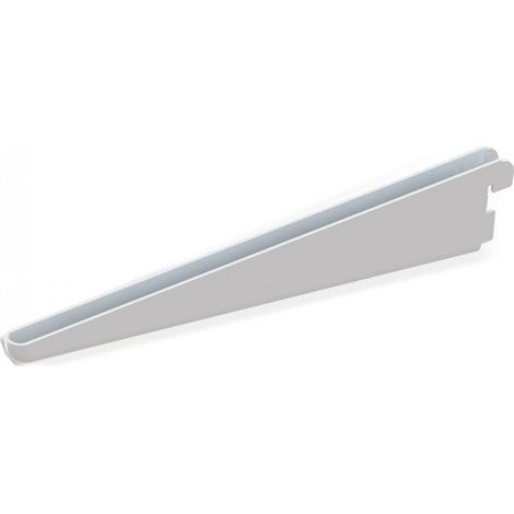 Console U double entraxe 32mm blanche 370mm – Acier laqué – Capacité de charge 55 kg – Fixation stable pour étagères lourdes – Strauss Vonderweidt