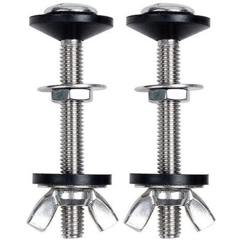 [JAMAIS UTILISÉ]Lot de 2 boulons de réservoir de toilettes à cuvette en acier inoxydable universel avec double joints, facile à installer (1/4)