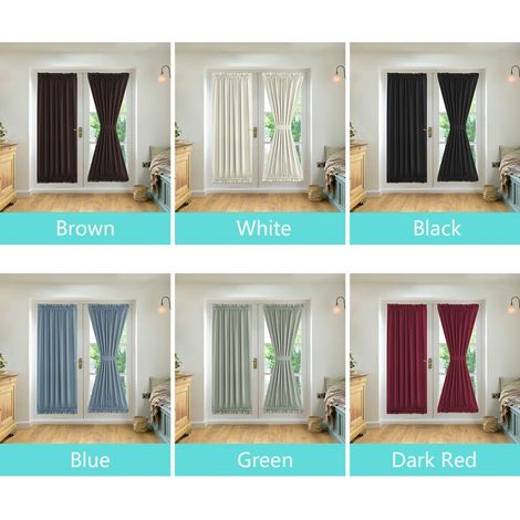VURAHOME – 2-teilige Fenstertürgardinen mit innenliegendem Stangendurchzug, blickdichte Ösengardinen mit Sonnenschutz, Thermovorhang für Küchenfenster und Terrassentüren (1/5)