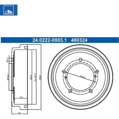 Lot de 2 Tambours de frein ATE 24.0222-0003.1 SUZUKI 43511-65D10 43511-67D01
