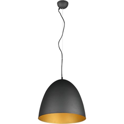 TILDA SOSPENSIONE METALLO CUPOLA NERA E ORO D.40CM 1 LUCE ATTACCO E27 (1/5)