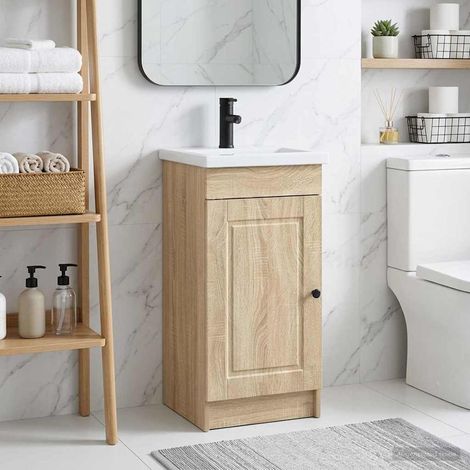 vidaXL Mobile da bagno con lavabo Rovere Sonoma 42 x 40 x 84,5 cm