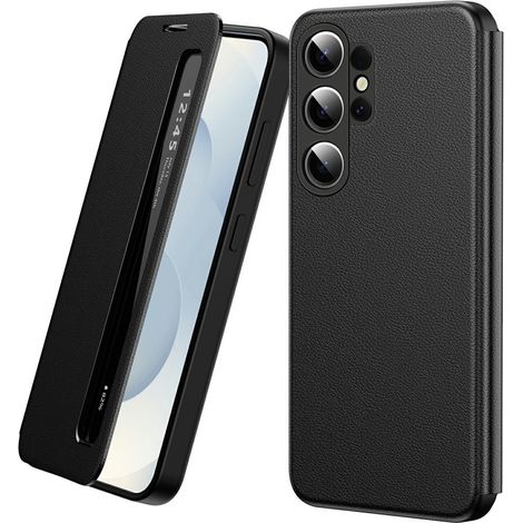 Funda para Samsung Galaxy S26 Ultra, Smart View Window de cuero, negra. (1/5)