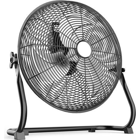 [12 pouces/35 cm de diamètre]- Ventilateur industriel Power Fan, 4 vitesses, pales métalliques, inclinaison réglable, 150 W