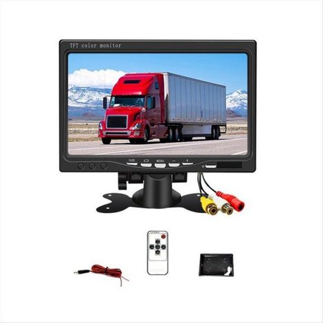 Moniteur de Voiture 12 V 7 Pouces 16:9 800 X 480 LCD avec Entrée Vidéo 2 Voies pour Caméra de Recul, Stationnement Arrière (1/4)
