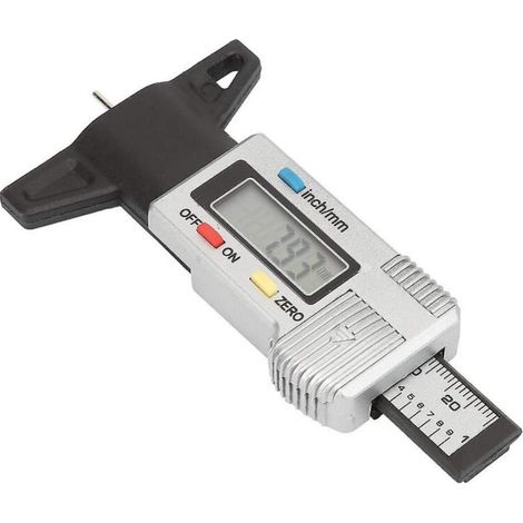 Jauge de profondeur d'inspection de balance de pneu numérique Lcd professionnelle en outil de mesure de bande de roulement de 0 à 25.4mm 0.01mm (1/3)