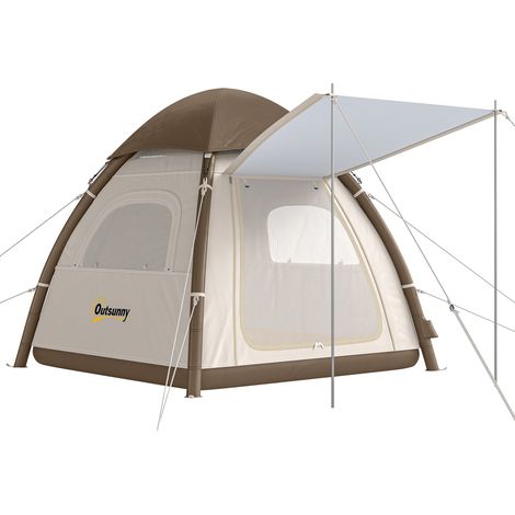 Tienda de campaña inflable para 3 personas, montaje rápido, ideal para acampar al aire libre, con bomba de aire, ventana de malla y techo desmontable