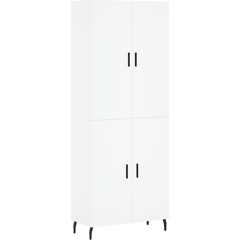 Aparador cómoda mueble de almacenaje organizador cocina salón salón alto 695 x 34 x 180 cm madera de ingeniería blanco 020032586