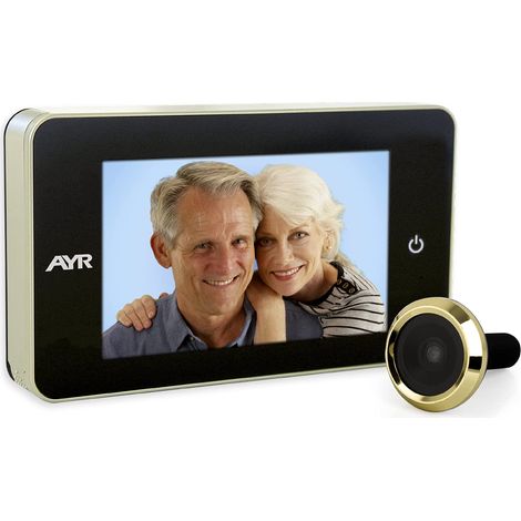 Spioncino digitale AYR 754. Finitura nichel opaco/ottone.
