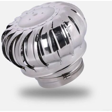 Chapeau de cheminée rotatif en acier inoxydable – Ø 160 mm – Protection contre la pluie et les courants d'air – Installation facile