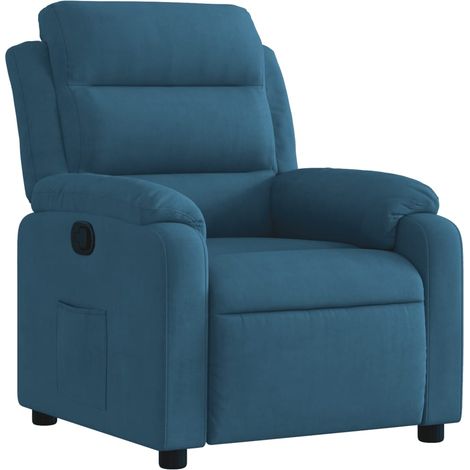 Fauteuil de Salon，Chaise，Fauteuil inclinable bleu velours CFW560884