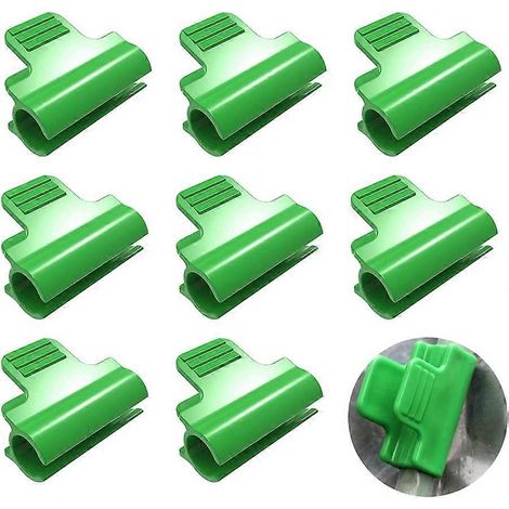 Lot de 20 pinces de serrage pour serre, clips de fixation en plastique pour tuyaux, bâches, tunnels et arceaux, pour le support des plantes en saison - 11 mm (1/4)