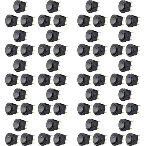 Interrupteur à bascule SPST 12 V 20 A avec LED bleue (60 pièces) pour bateaux, voitures et voitures de course. Alimentation 12 volts. (1/5)