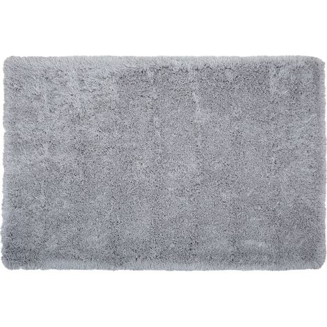 Alfombra peluda gris claro de pelo largo 160 x 230 cm rectangular con mechones de algodón Cide (1/5)