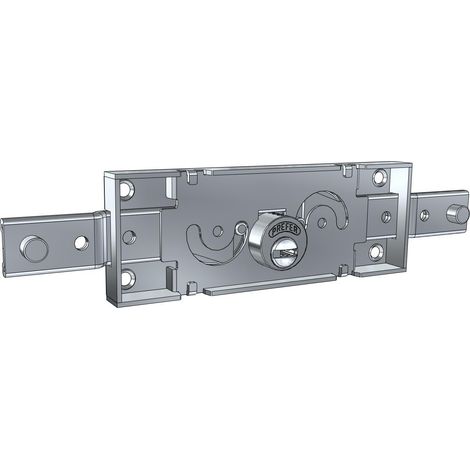 Serrure centrale pour amortisseur avec clé perforée, verrous pliés, cylindre 9,3 mm (1/2)