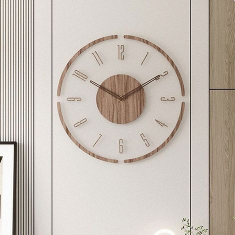 Horloge Murale - Bois - Design Ajouré - Silencieuse - Pour Salon Chambre Bureau - 35,5 cm - 1 Pièce (1/5)