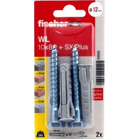Kit de fixation pour chauffe-eau dans matériaux pleins - 10x70 mm - WL SXWL - FISCHER (1/5)