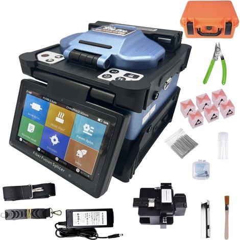 Elfcam – Soudeuse fibre optique S10 Pro – Alignement cœur à cœur – 6 moteurs – Écran tactile LCD 5'' – Batterie 7800mAh – Applications FTTH et télécoms