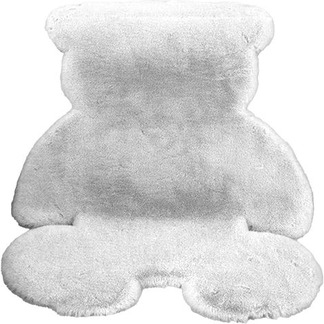 Tapis chambre enfant doux ours moelleux blanc 45x60 tapis de sol salon chambre fille adolescente (1/5)