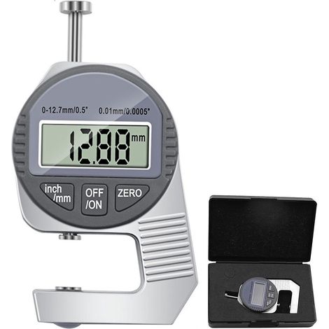 Digitales Dickenmessgerät 0–0,5 Zoll / 0–12,7 mm, Mini-Digitalmikrometer-Messwerkzeug Zoll/Metrisch