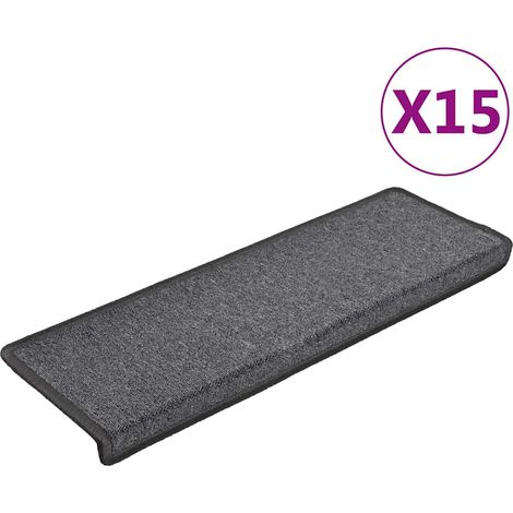 Maison Exclusive - Tappetini per scale 15 pz 65x21x4 cm Grigio scuro (1/5)