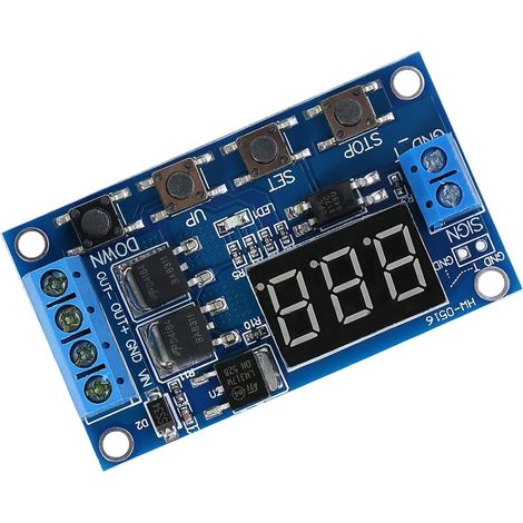 Module de Relais temporisé Numérique, Minuterie Programmable Multimode 5V à 30V 15A 400W avec écran LCD, Panneau de Commande Industriel, Dispositif de Synchronisation (1/5)