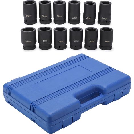 Jeu de 12 douilles à impact profondes et durables de 24 à 41 mm (1 pouce) (1/5)
