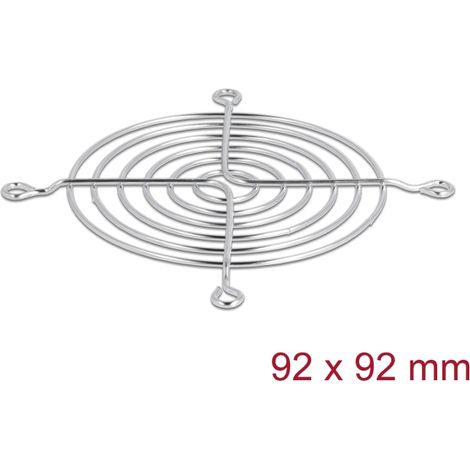 Delock Rejilla metÃ¡lica para ventilador de 92 x 92 mm, plateada