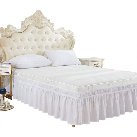Elastic Polyester Bed Skirt with Ruffles, Easy to Install with Large Cover for Bedroom Decoration Comfortable and Elegant 39 x 75 + 15 cm (1/5)